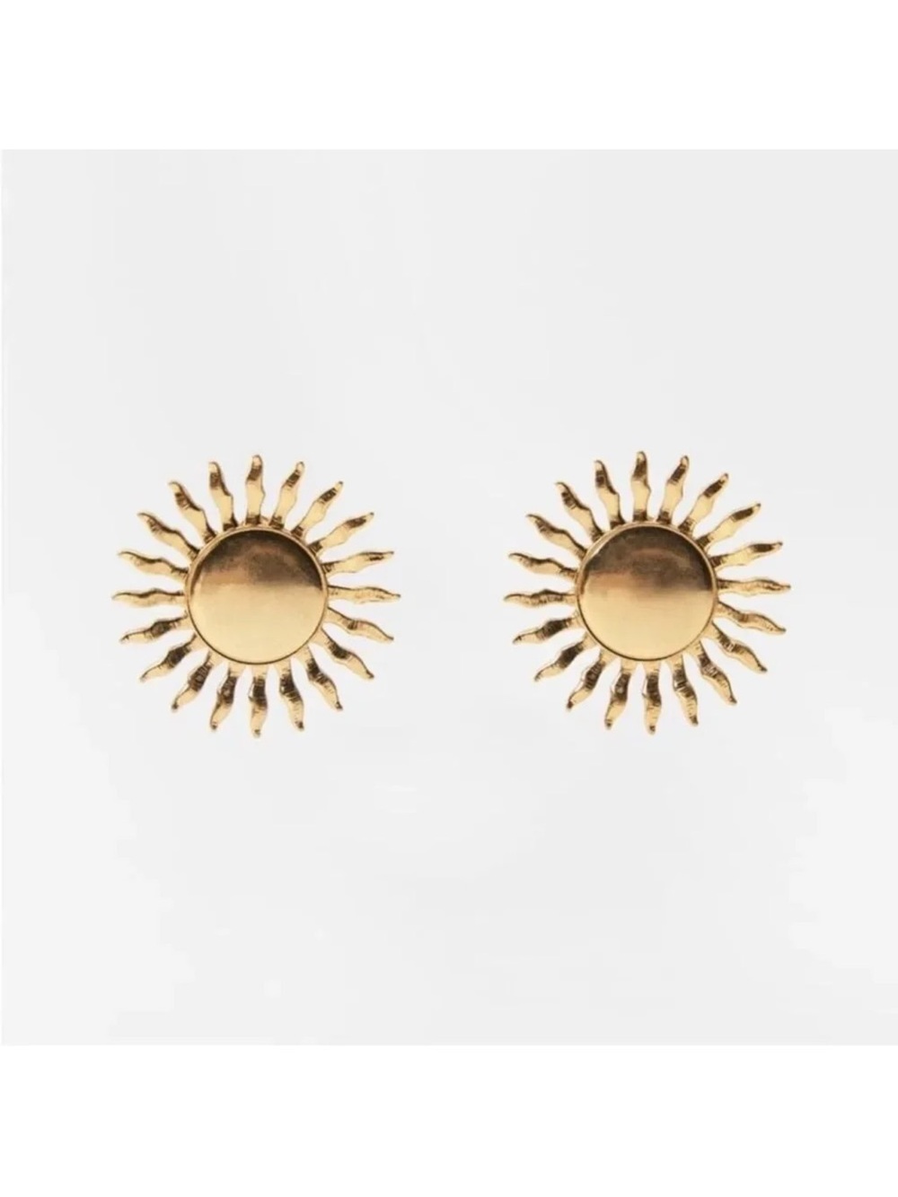 New in Box Zara Summer Sunburst Sunflower Oversized Earring New in Box Gold Tone - Picture 2 of 11